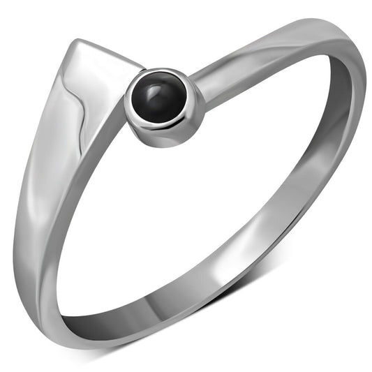 Contemporary Stone Ring- Asymmetrical Collar with Black Onyx