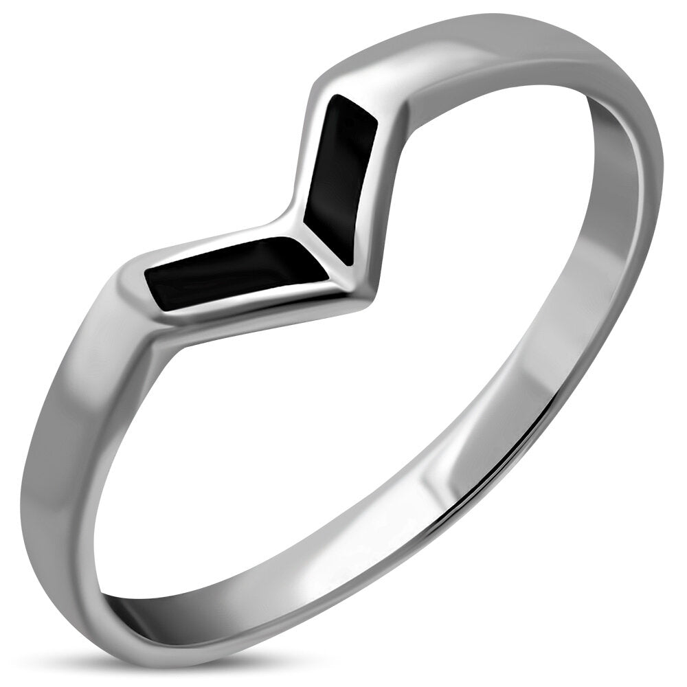 Contemporary Stone Ring- Modern Wishbone with Black Onyx – Celtic ...