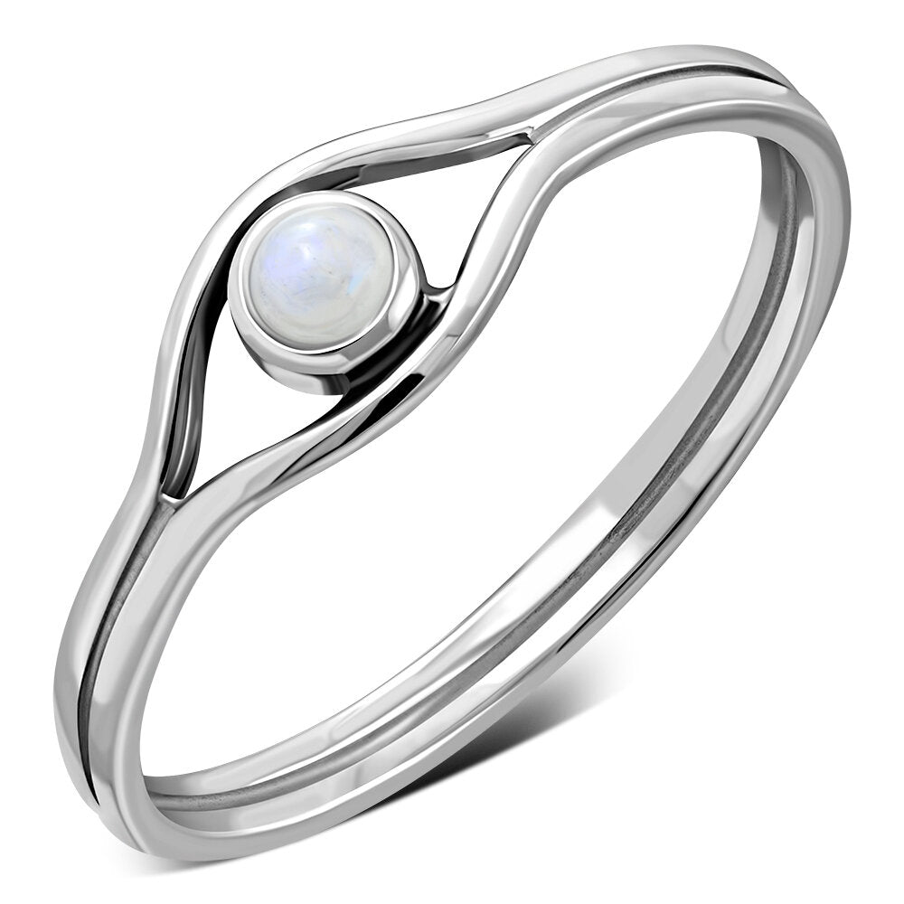 Contemporary Stone Ring- An open Eye with Moonstone – Celtic Design ...
