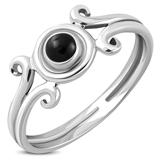 Contemporary Stone Ring- Heraldic Arms with Black Onyx