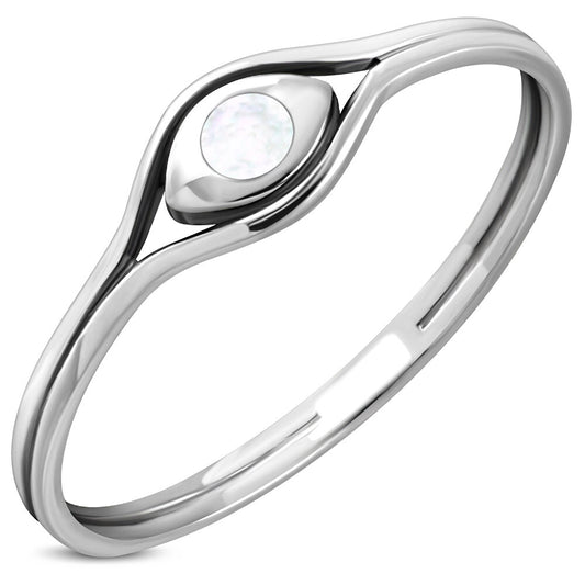 Contemporary Stone Ring-The Eye with Mother Of Pearl