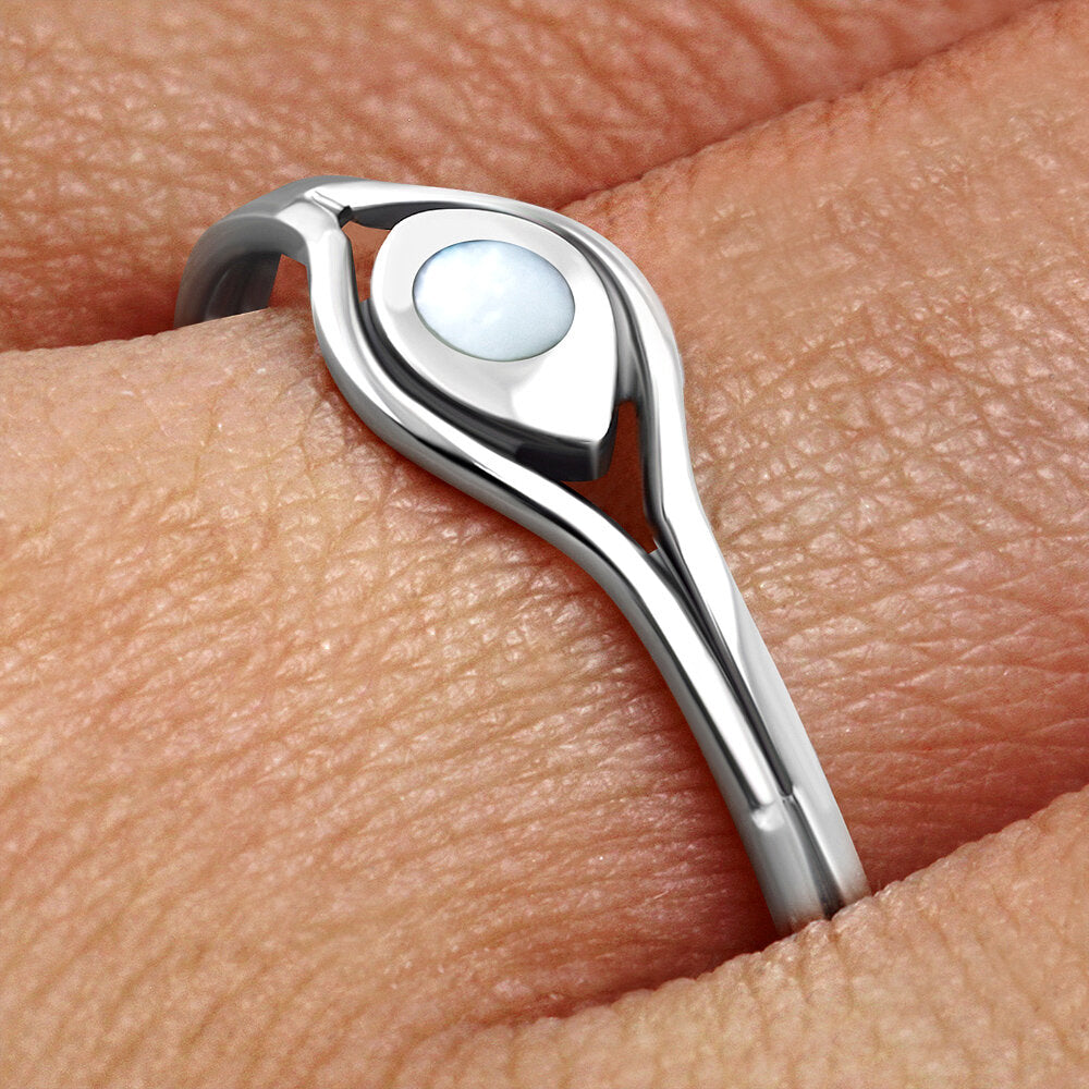 Contemporary Stone Ring-The Eye with Mother Of Pearl