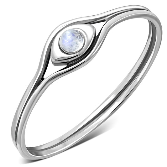 Contemporary Stone Ring- The Eye with Moonstone