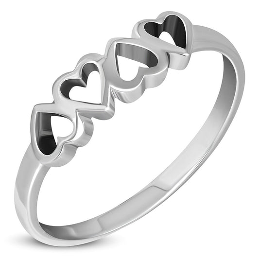 Contemporary Ring - Four Heart Line