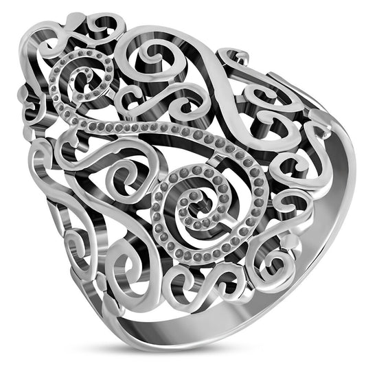 Contemporary Ring- World of Swirls