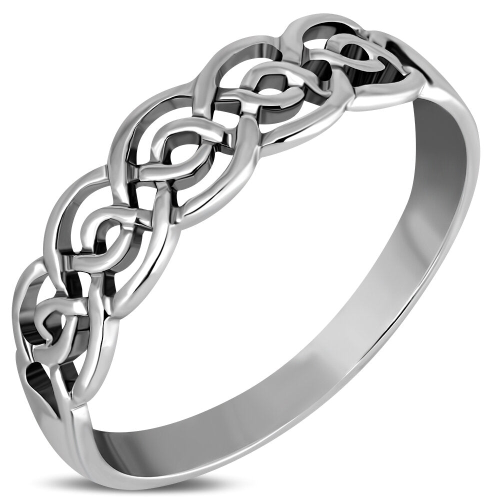 Celtic Knot Ring - Half Band Open Plait