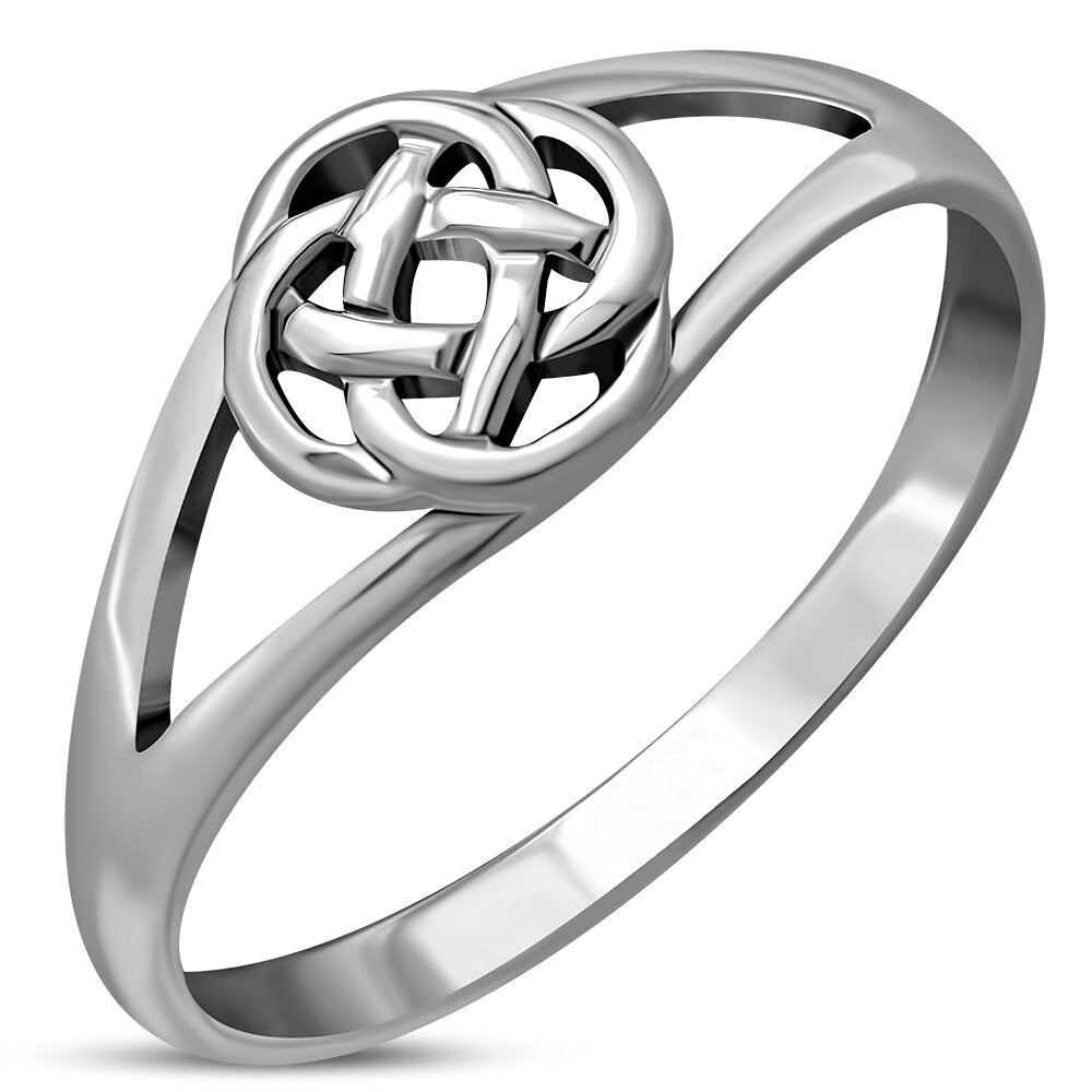 Celtic Knot Ring- Quaternary Knot with Open Setting