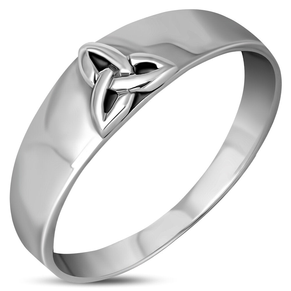 Triquetra Ring - Plain Band with Trinity Stamp