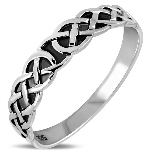 Celtic Knot Ring- Broad Loop in Vintage Look