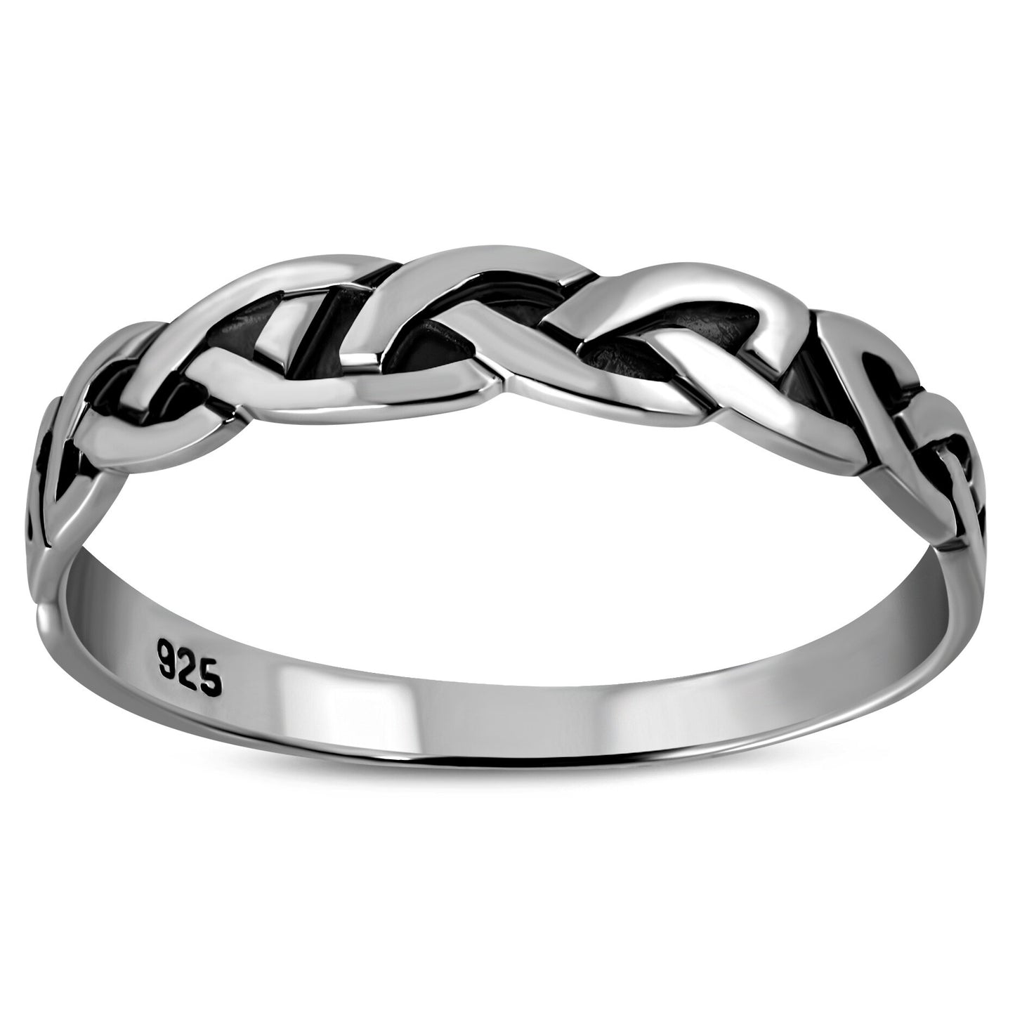 Celtic Knot Ring- Sleek Plait Half Band
