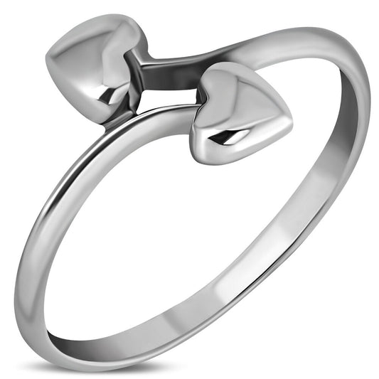 Contemporary Ring- Connected Hearts