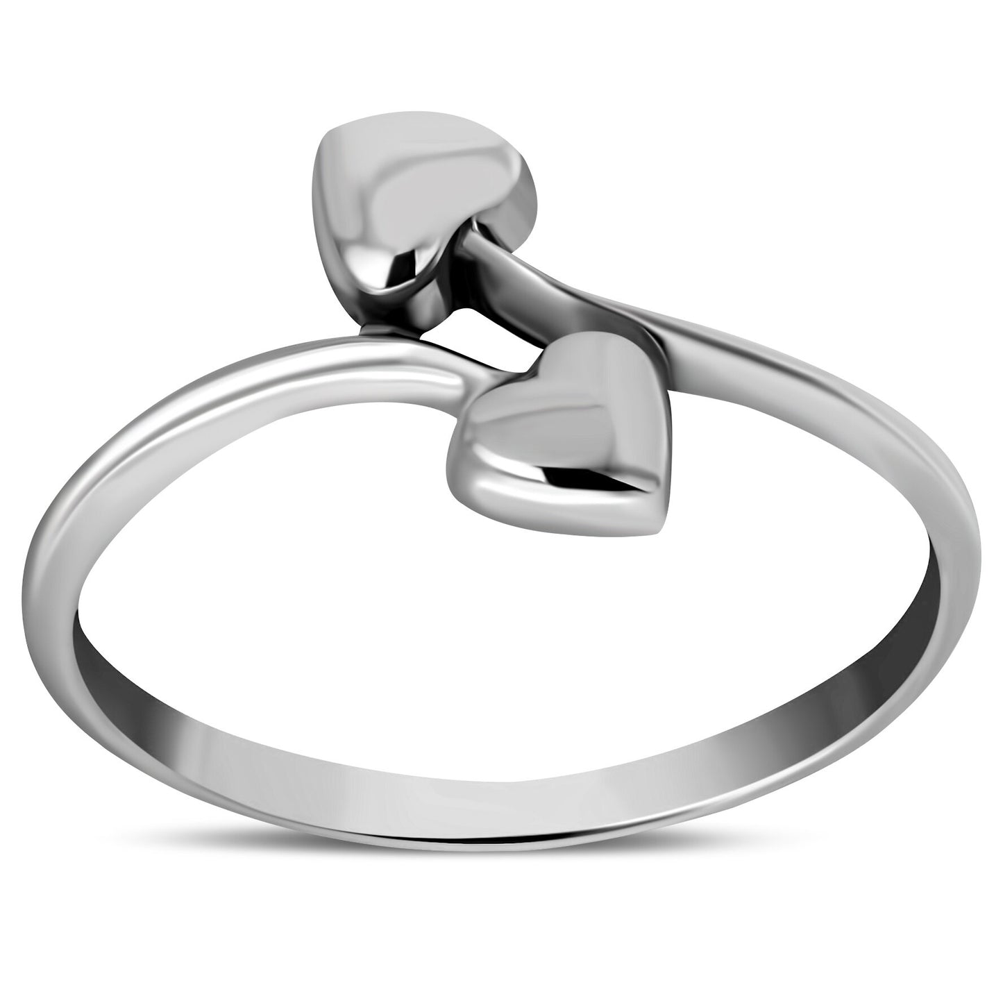 Contemporary Ring- Connected Hearts