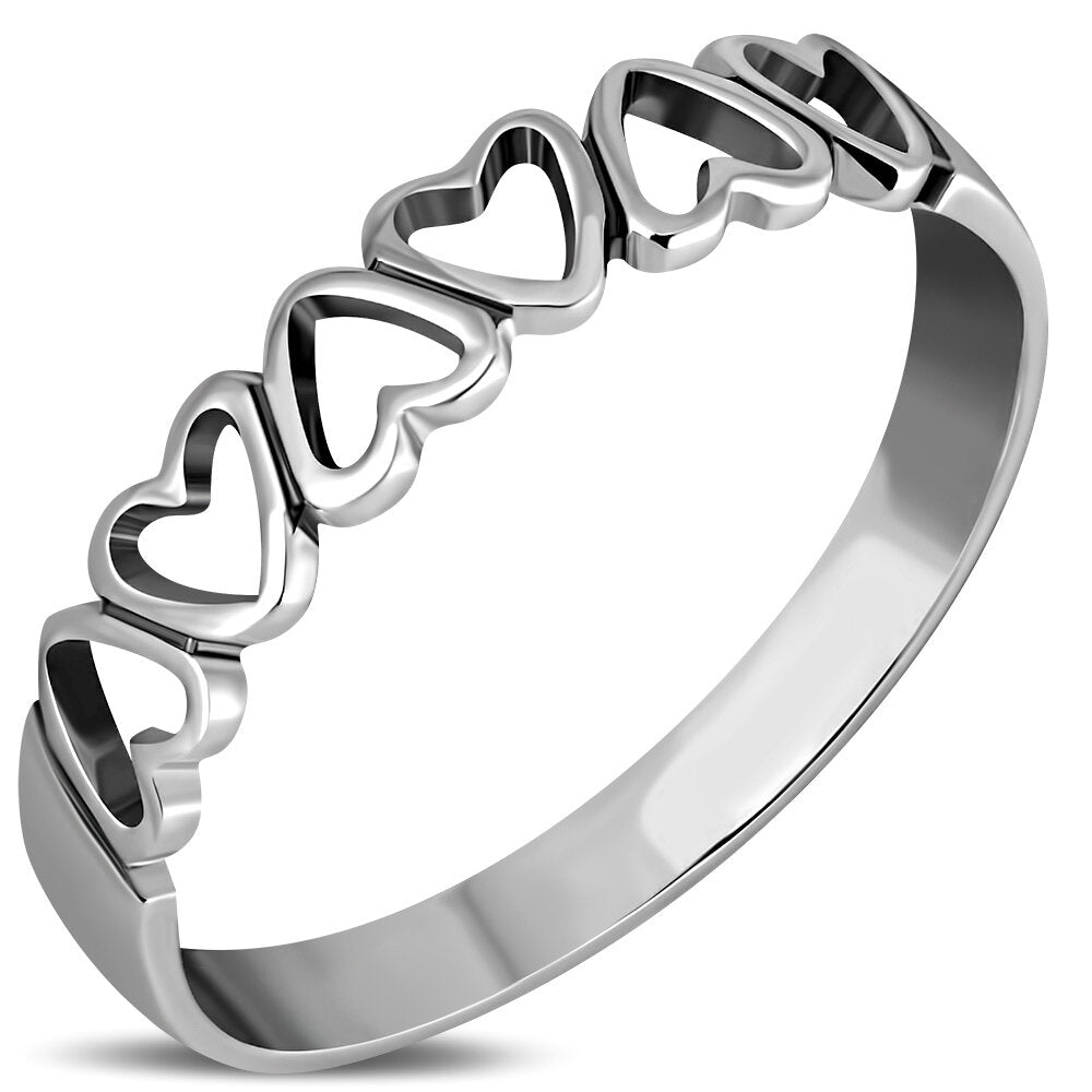 Contemporary Ring- Six Hearts Connected