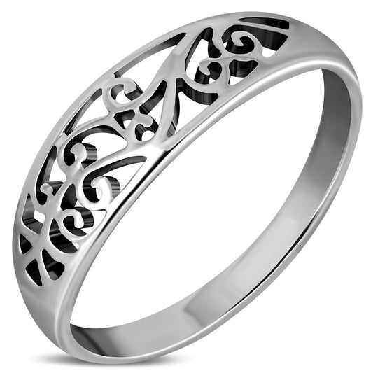 Contemporary Ring- Filigree Abstract Scene