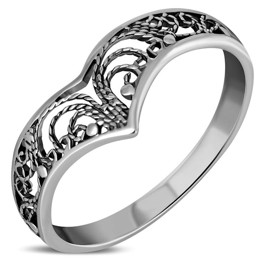 Contemporary Ring- Filigree Wishbone