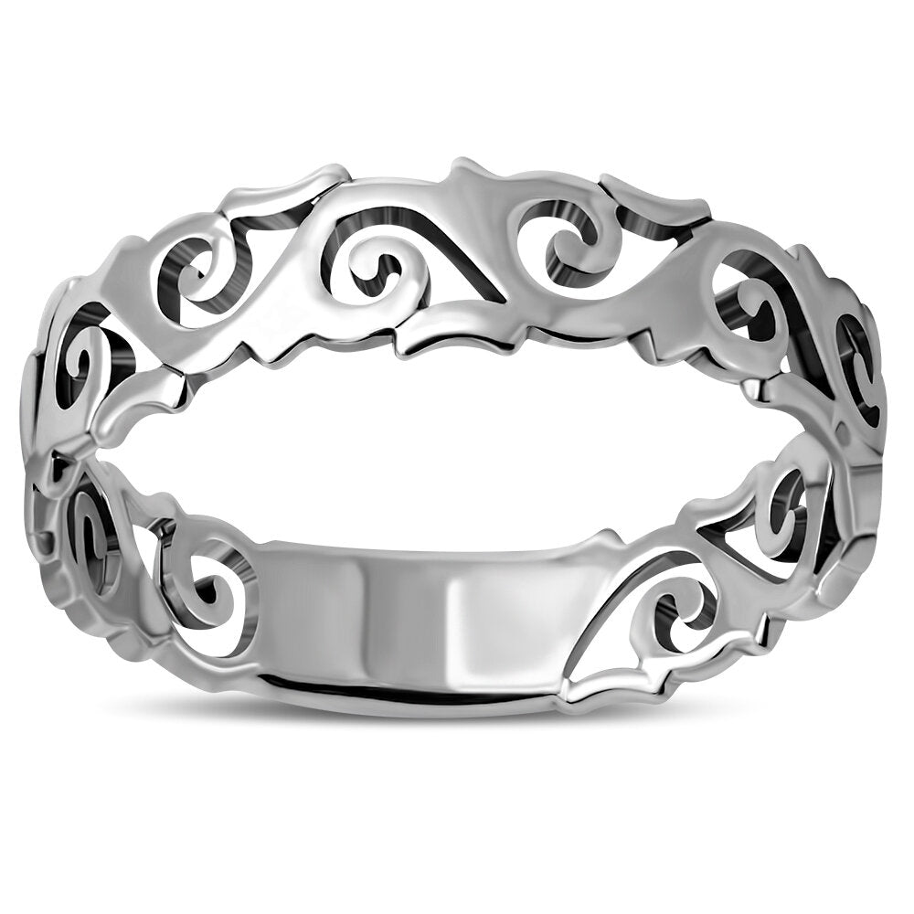 Contemporary Ring- Chiseled Spiral Band