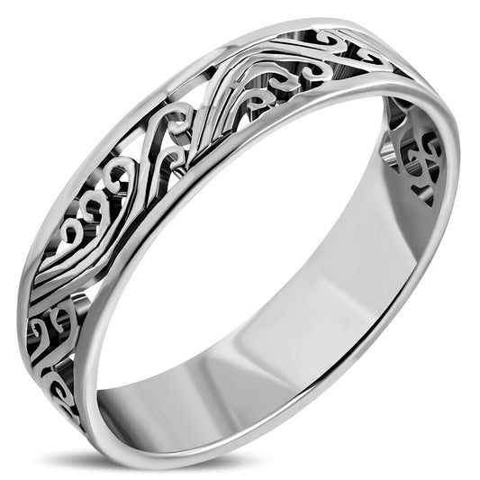 Contemporary Ring- Filigree Swirl Band (Wide)