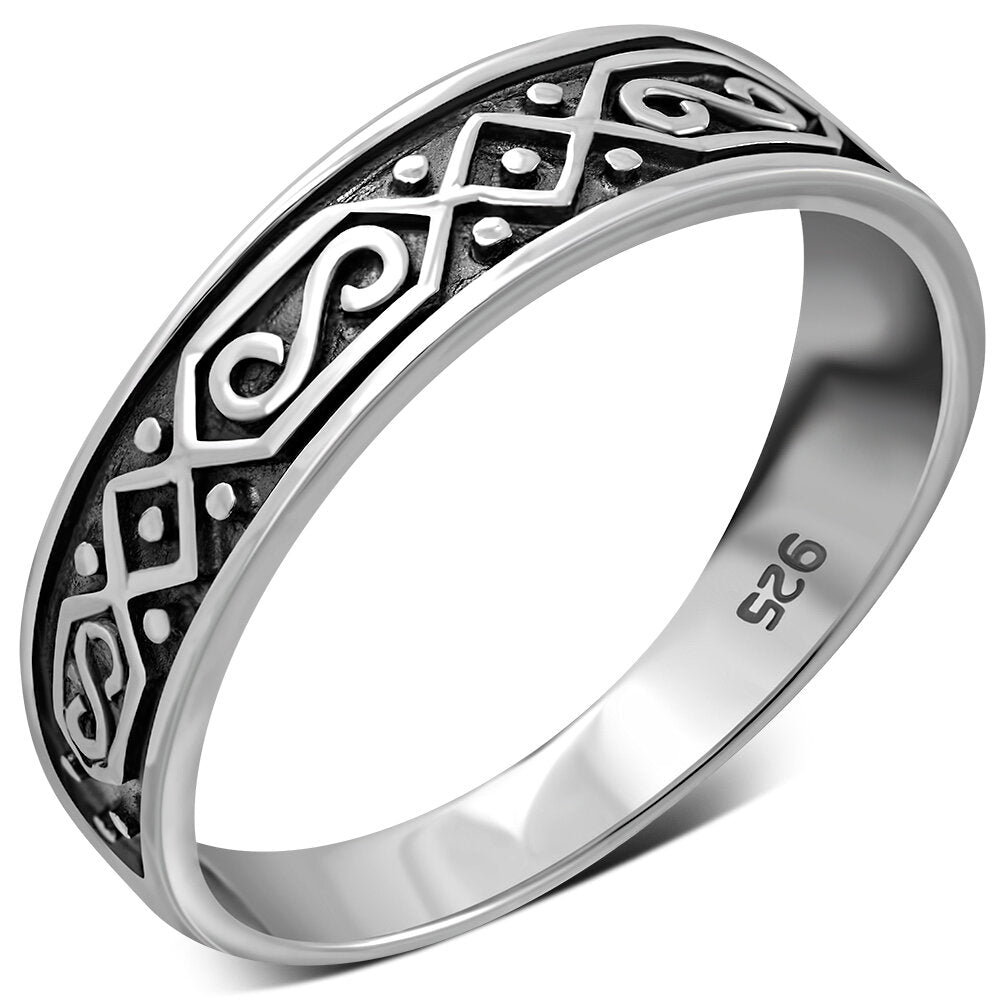 Contemporary Ring- Dotted Geometry – Celtic Design Scotland