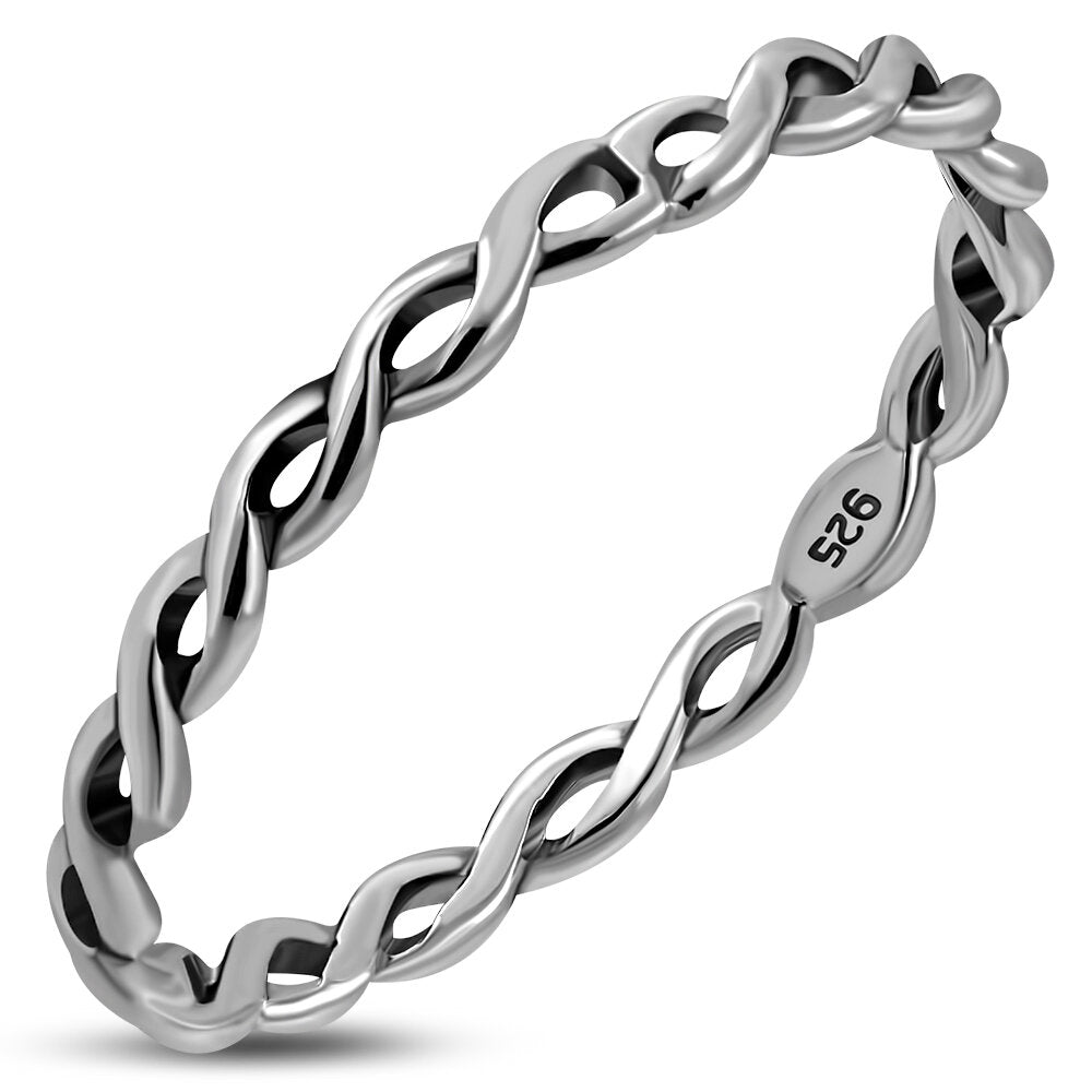 Contemporary Ring Dainty Infinity Band Celtic Design Scotland