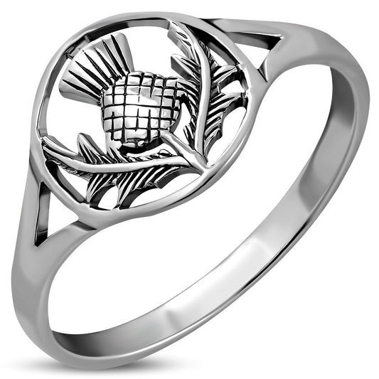Scottish Thistle Ring - Circle Emblem