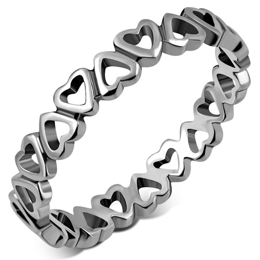 Contemporary Ring- Love Hearts Infinity Band