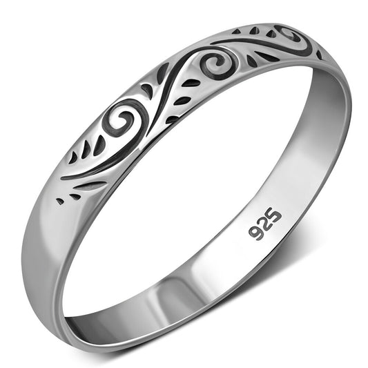 Contemporary Ring - Delicate Vine Print