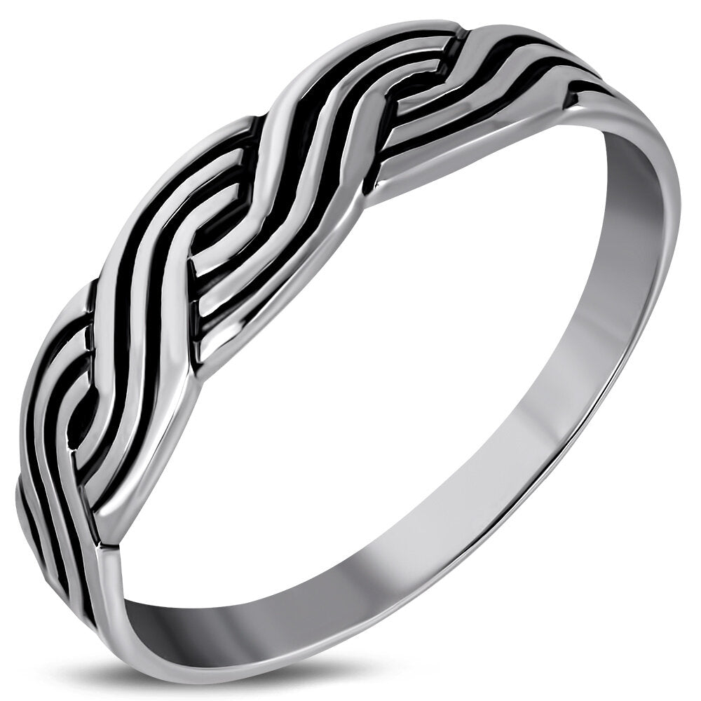 Contemporary Ring - Half Band Thick Plait