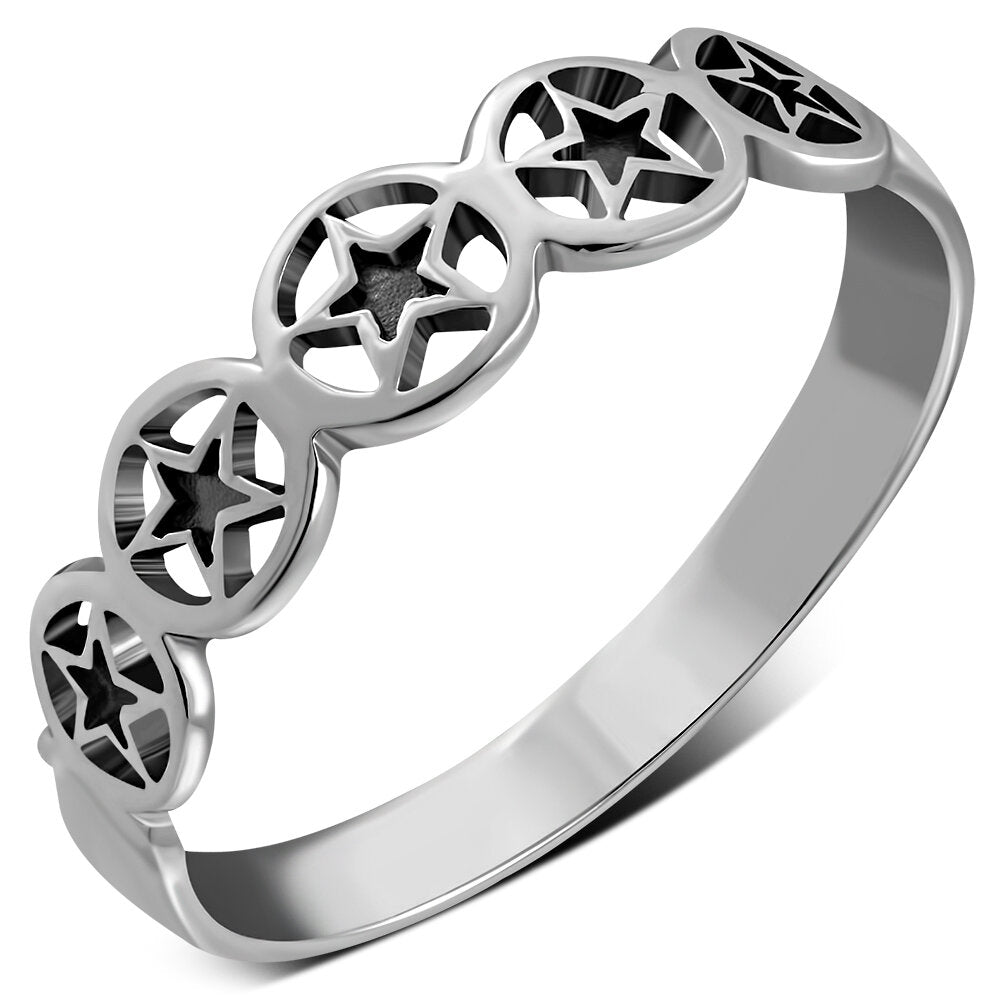 Contemporary Ring- Five Stars – Celtic Design Scotland