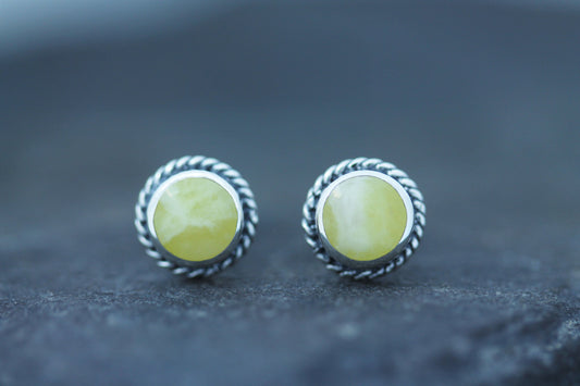 Scottish Marble Studs - Braided Border