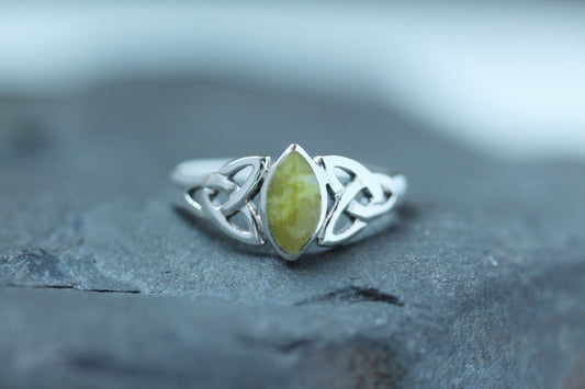 Scottish Marble Ring - Marquise Triquetra
