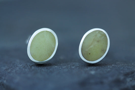 Scottish Marble Studs - Simple Oval