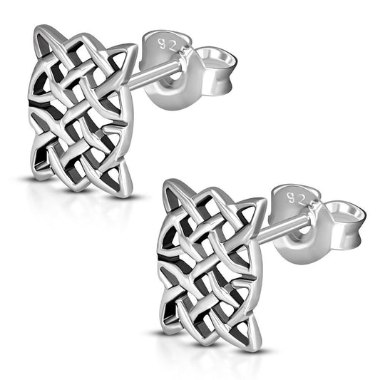 Celtic Knot Earrings - Rectangular Two Worlds Studs