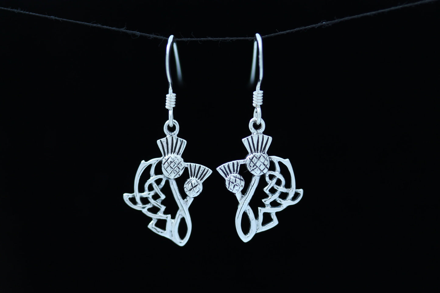 Scottish Thistle Set - Twin Buds with Celtic Knot Leaves