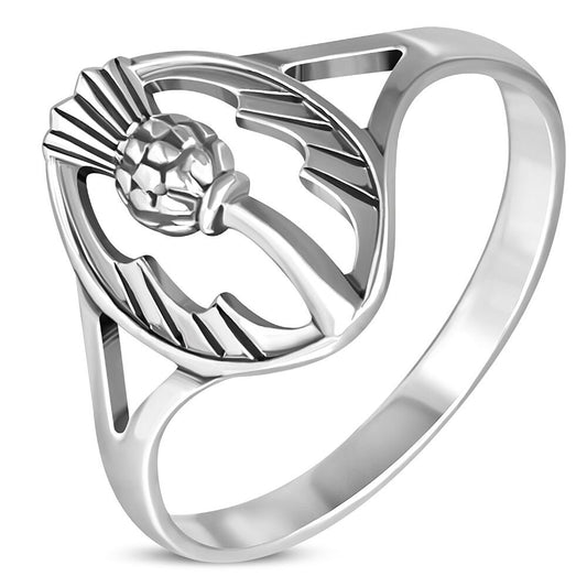 Scottish Thistle Ring - Oval Emblem