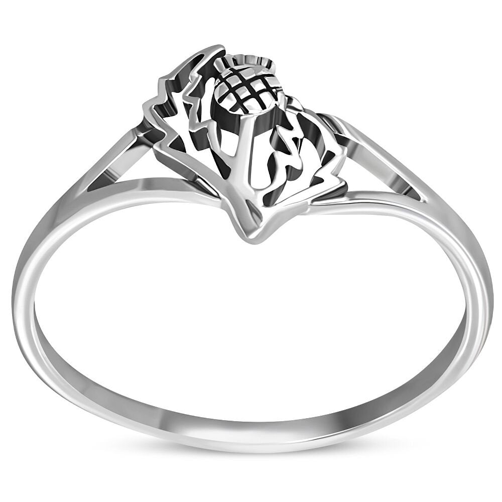 Scottish Thistle Ring - Wee Contemporary Cut